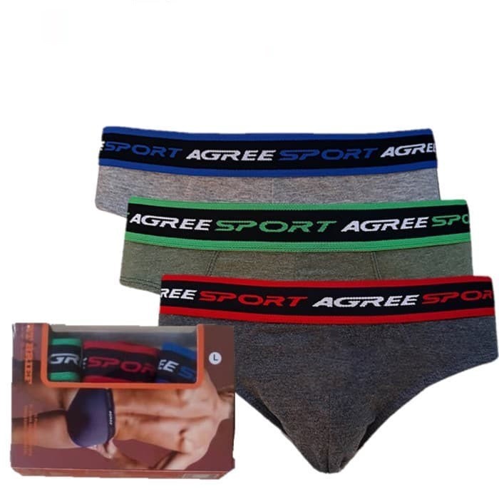 Agree Golden Nick CD Celana Dalam Sempak Pria Dewasa Agree Sport Briefs Segitiga Size M L XL XXL AOS