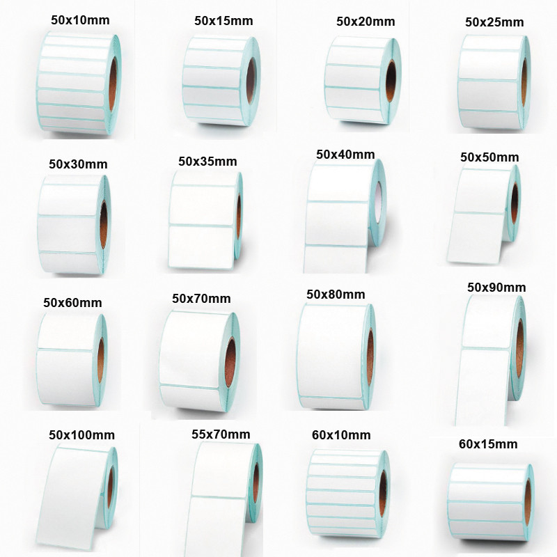 

50-60MM WIDTH White Paper Direct Print Thermal Sticker for Bar Code SKU Shipping Label Price Tag
