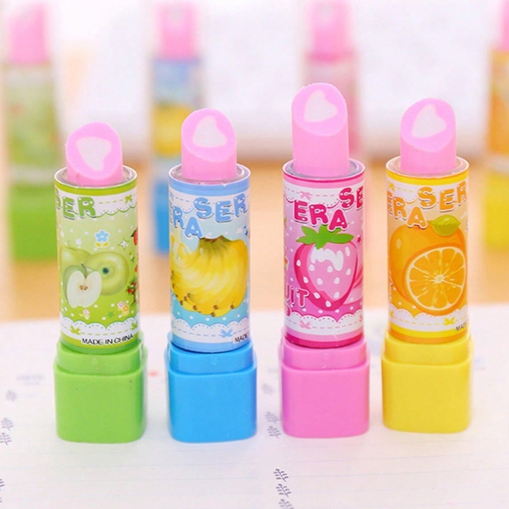 

SR Penghapus Bentuk Lipstik cantik / Penghapus Pensil Bentuk Lipstik Warna Warni / Penghapus Model Lips S067