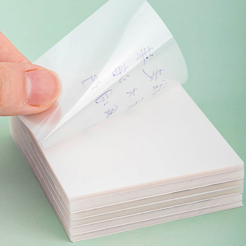 

50 Sheets Transparent Waterproof Posted It Sticky Note Pads Notepads Posits Self-Adhesive for School Stationery Office Supplies