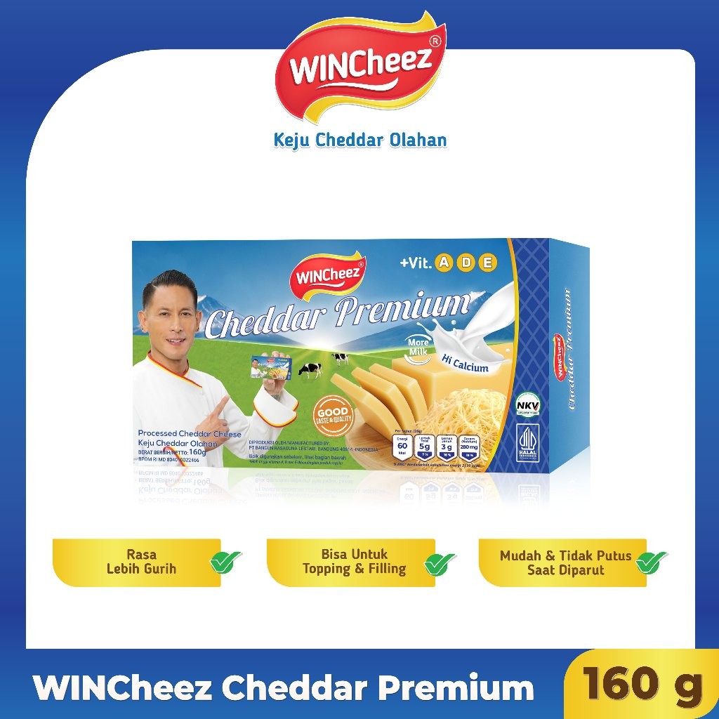 

WINCheez Keju Cheddar Premium 160 Gram