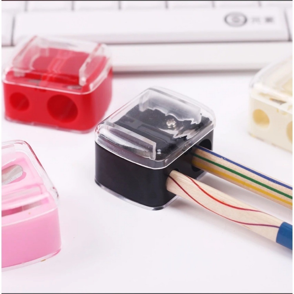 

1PC double hole pencil sharpener make-up pencil multi-purpose automatic pencil sharpener for office and school supplies