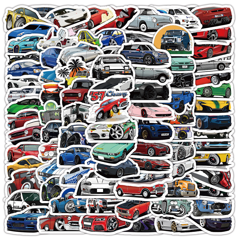 

10/30/50/100pcs Retrofit Racing Car JDM Stickers Graffiti Decals Motorcycle Laptop Guitar Cool Sticker Decal Kid Classic Toys