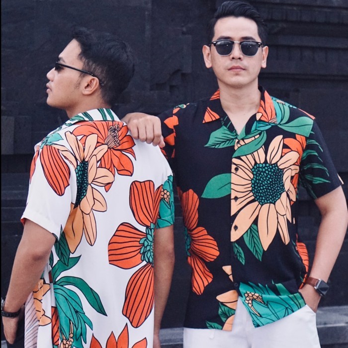 Baju Kemeja Pantai Summer Big Flower Kemeja Hawaian Beachwell Bali