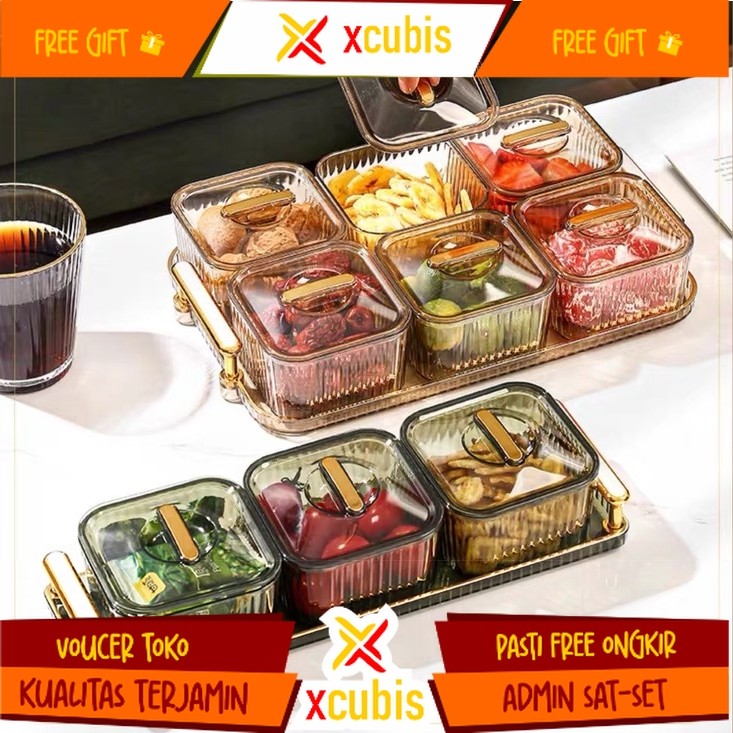 Nampan Toples Permen Minimalis Lebaran Tatakan Snack Kue Kering Kotak HSB663