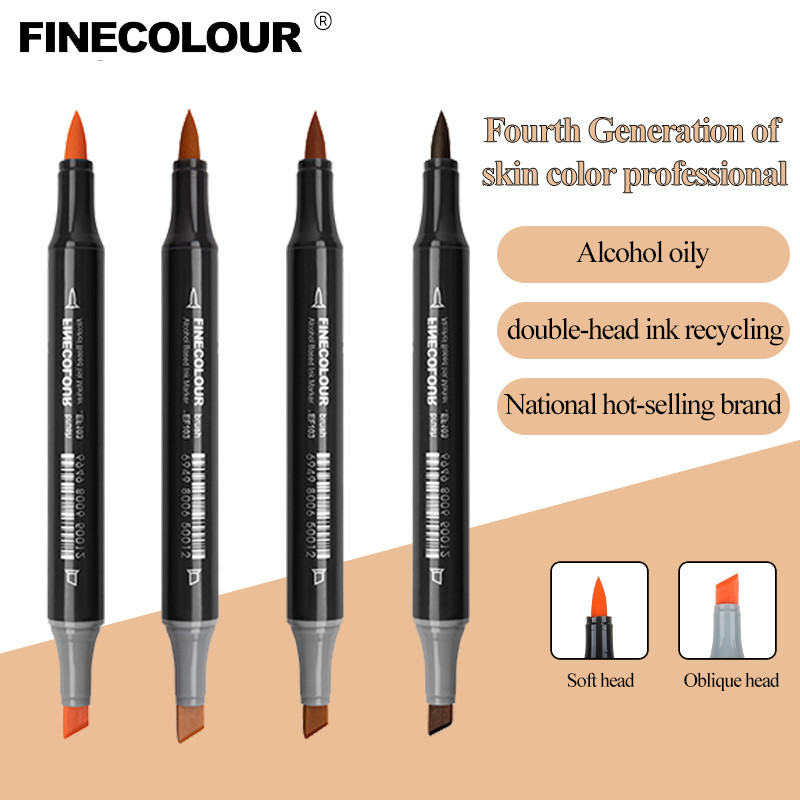

Finecolour EF103 Art Markers Skin Colors Double-headed Soft Brush Professional Alcohol Based Sketch Markers Pen For Drawing