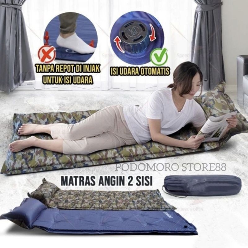NUBUSHOP Matras Angin Kasur Tiup Matras Camping Outdoor Sleeping Pad