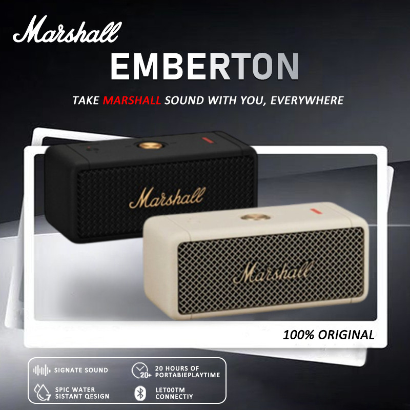 [100%ORI] Marshall Emberton Portable Bluetooth Speaker Luar Ruangan & Home Bluetooth subwoofer Wirel