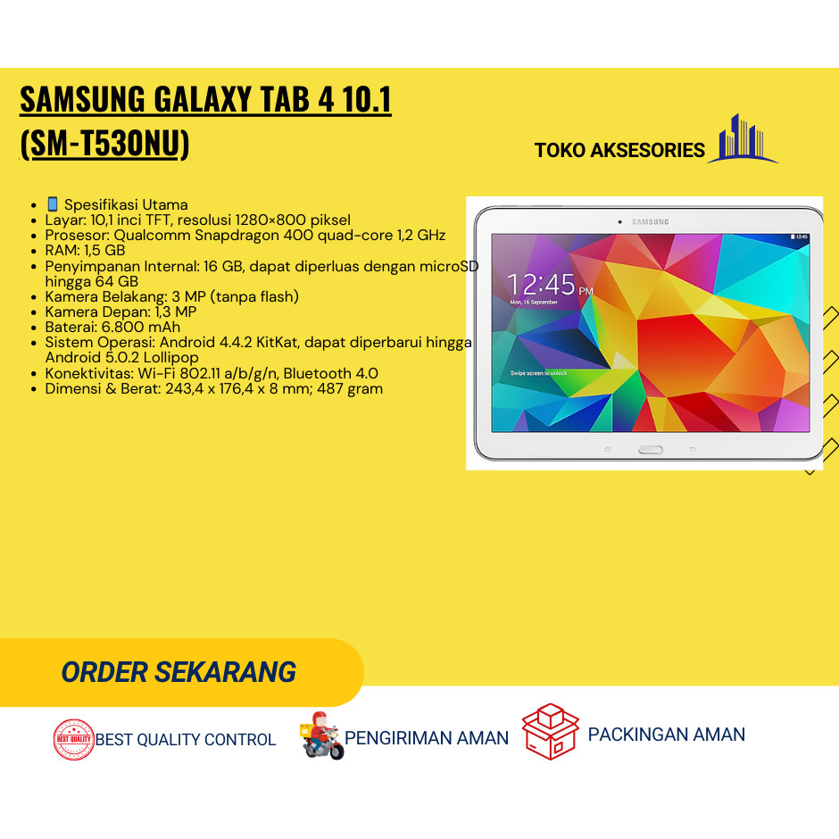 Samsung Galaxy Tab 4 10.1 (SM-T530NU) SECOND Toko Aksesories Hp