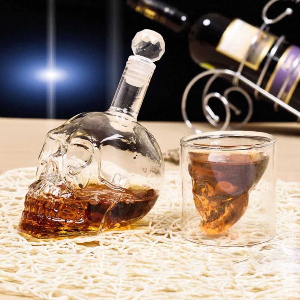 OUTAD Botol Kaca Tengkorak Crystal Skull Vodka Bottle 750ml - BKT750