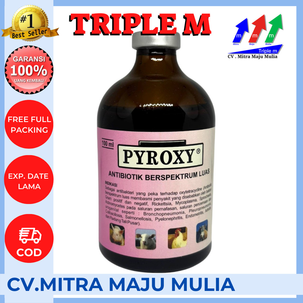 PYROXY 100 Ml - antibiotik pernafasan dan pencernaan pada hewan