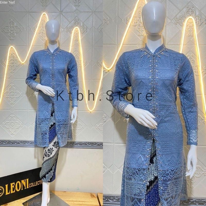 SET KEBAYA PAYET BROKAT RESLETING DEPAN