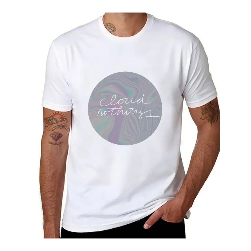 Kaos T-shirt Pria Cloud Nothings Grafis Hewan Korea Fashion Kain 100% Katun