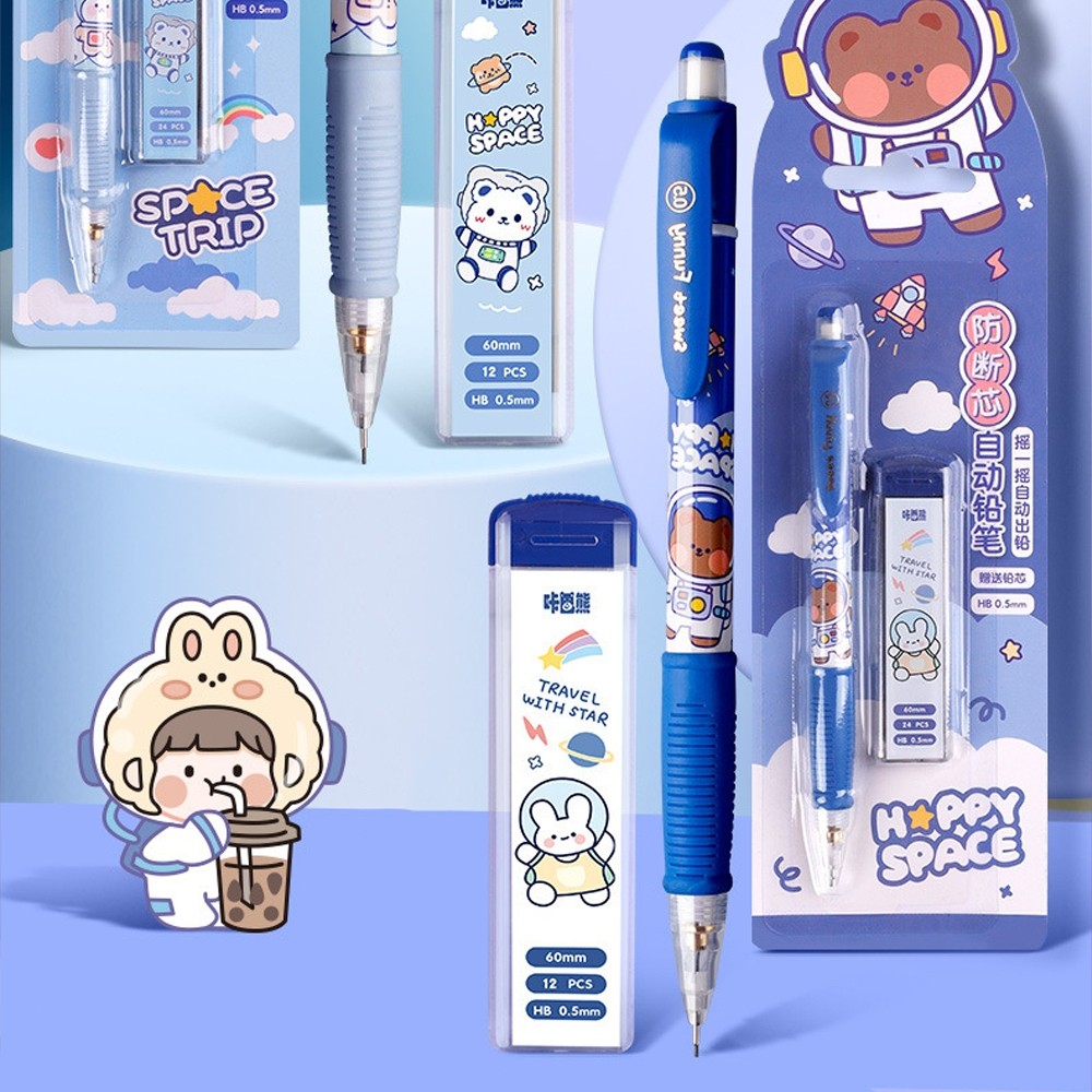 

[DOTDING] Pensil Mekanik Anti-Patah Kartun dengan Penghapus - Goyang Otomatis & Inti Tahan Lama untuk Siswa/Sekolah Q108