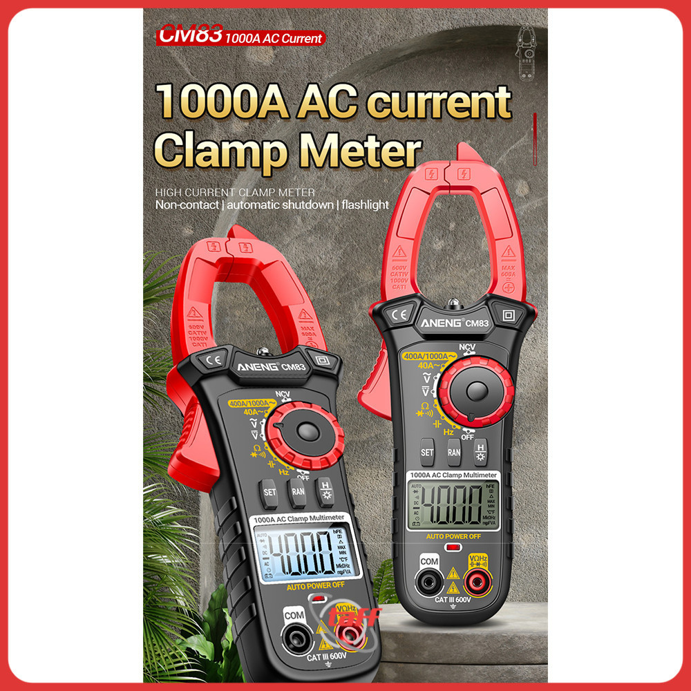 ANENG Clamp Meter Digital Multimeter Multitester LCD Flashlight 1000A - CM83