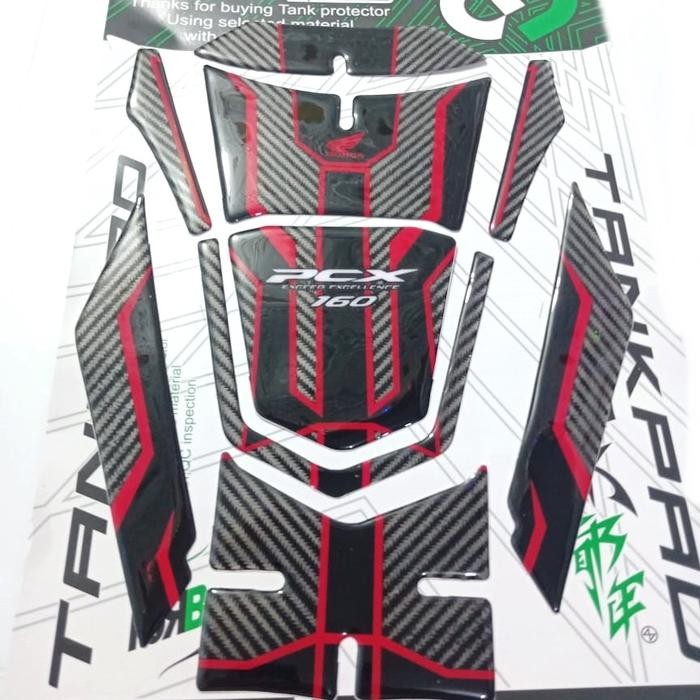 tankpad  PCX 160CC TANKPAD TENGPED STIKER TIMBUL HONDA PCX 160CC Gold Karbon Motorcycle - RED