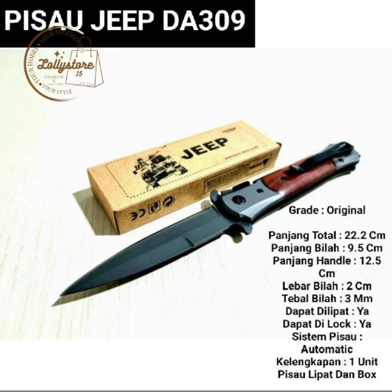 PISAU LIPAT JEEP DA309 - PISAU LIPAT BERBURU DA 309 - PISAU JEEP DA309 - PISAU CAMPING ORIGINAL PISA