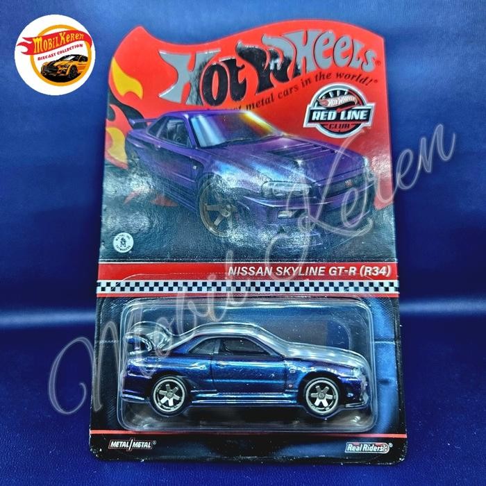 Pee99 diecast Hot Wheels RLC 2023 Nissan Skyline GT-R (R34) purple blue chameleon ban karet