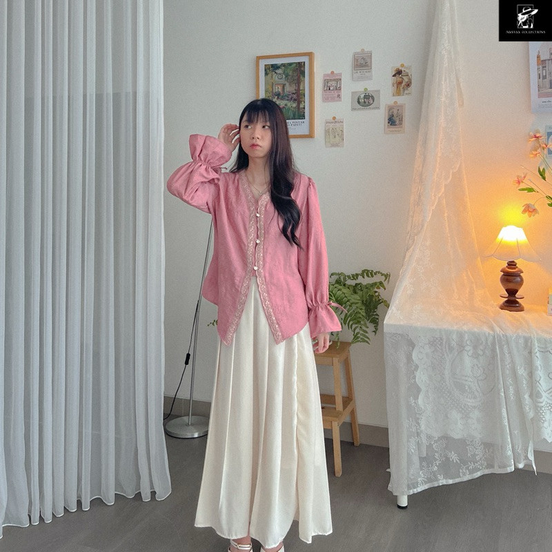 KANON - Ezra Kebaya Blouse - Blouse kebaya modern motif bordir bunga