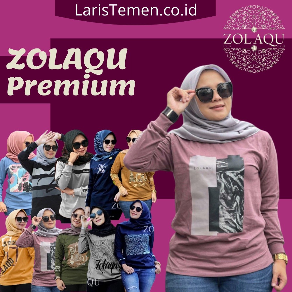 Terlaris Zolaqu original kaos atasan baju zolaqu zolaku wanita perempuan cewek dewasa sablon lengan 