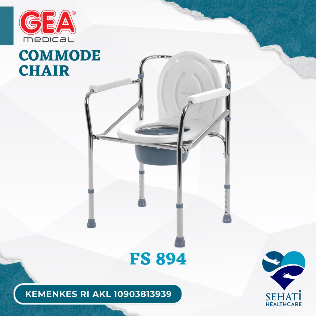 Gea Kursi Toilet BAB Commode Chair Tanpa Roda Kloset Pup Bongkar Pasang Medis Kesehatan
