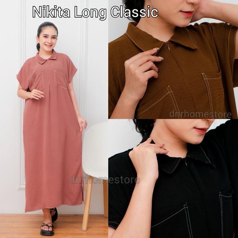 

DNR - Nikita Long Classic Daster Sematakaki busui terbaru Crinkle Airflow Nyaman