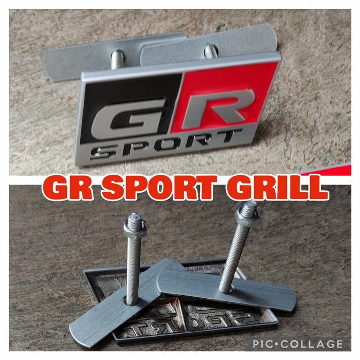 Promo emblem GR SPORT tempel dan GR SPORT jepit grill gazoo racing bahanbesi - GR SPORT grill BARU