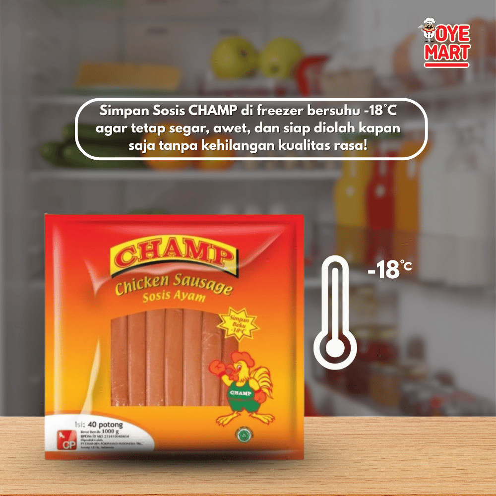 

JUN Champ Sosis Ayam 1kg isi 40