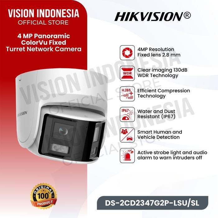 HIKVISION DS-2CD2347G2P-LSU/SL 4 MP Panoramic ColorVu Turret Network Camera