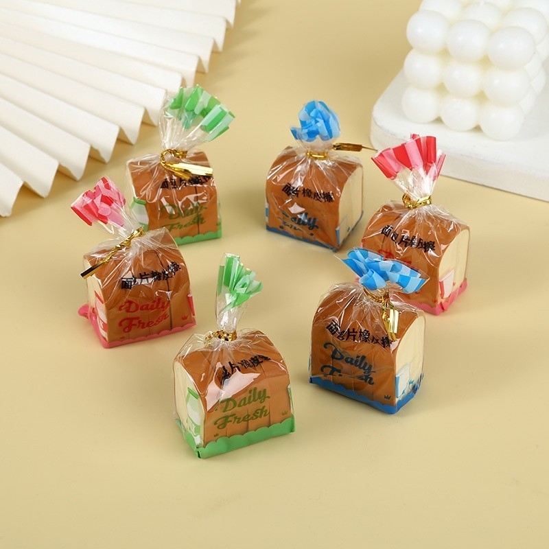 

LPL Penghapus Pensil Karakter Roti Tawar Isi 4Pcs Eraser Toast Bread Hapusan Sekolah Korean Style Penghapus Pensil Lucu Bentuk Roti Panggang 4 Pcs