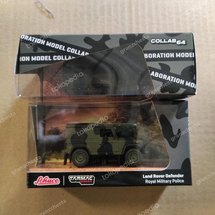 DIECAST SCHUCO x TARMAC LAND ROVER DEFENDER ROYAL MILITARY POLICE