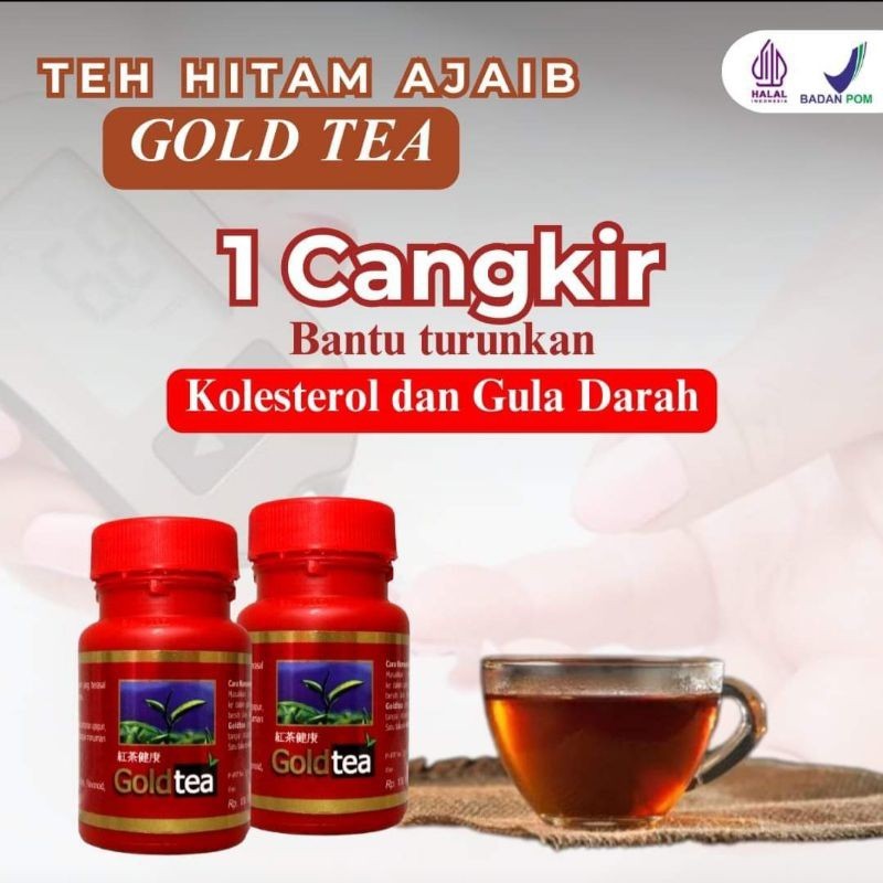 

TEH HITAM GOLDTEA | Ukuran 60 Gram|GOLD TEA Teh Hitam yang sudah terkenal khasiatnya untuk kesehatan