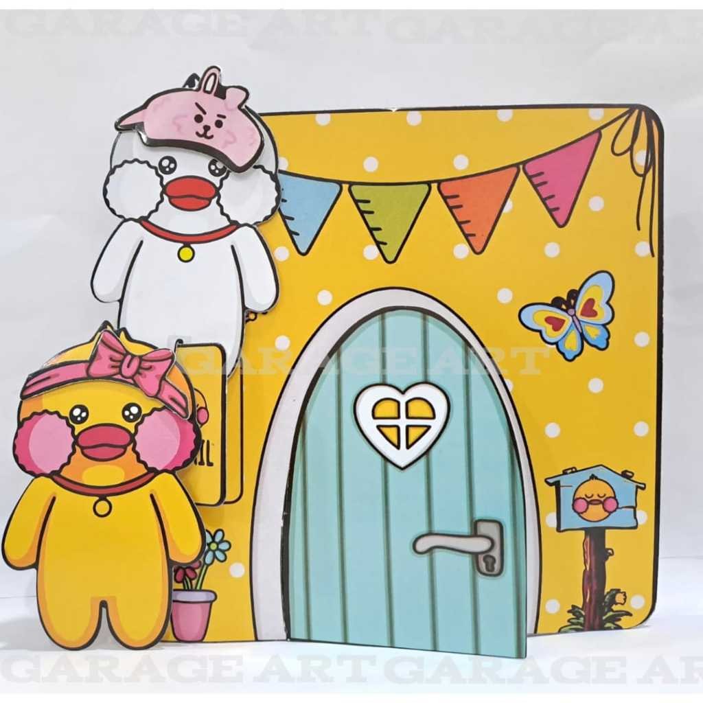 BEBEK VIRAL paper duck house rumah bebek boneka kertas mudah di susun