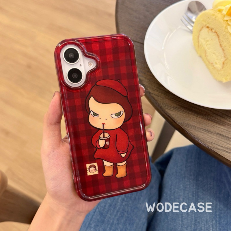 WODECASE Little Girl Yoshitomo Nara Protective Acrylic Case Softcase untuk iPhone 12-16 Pro Max Terl