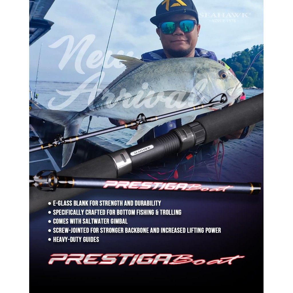 SEAHAWK Joran Trolling Spining Prestiga Boat (Sambung 2) - Fishing Rod