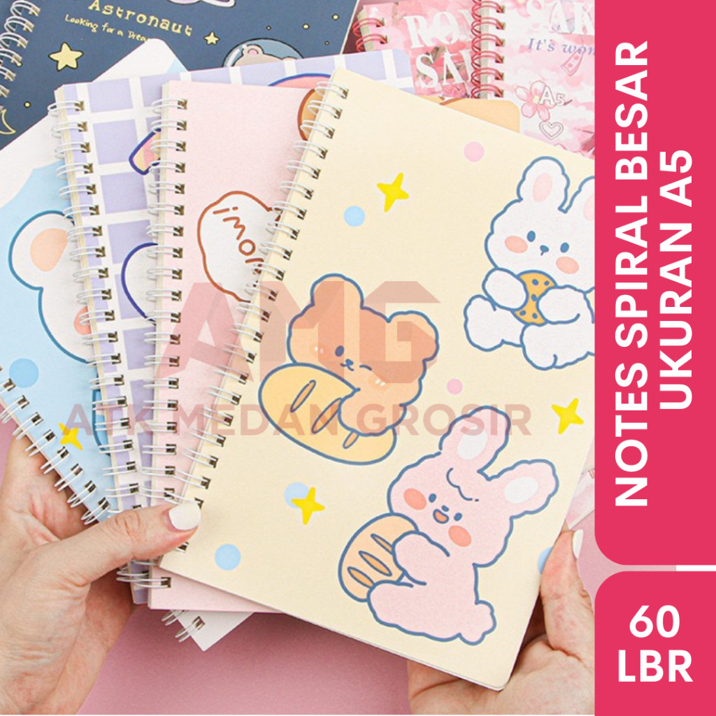 

NOTEBOOK A5 NOTES SPIRAL AESTHETIC 60 LEMBAR