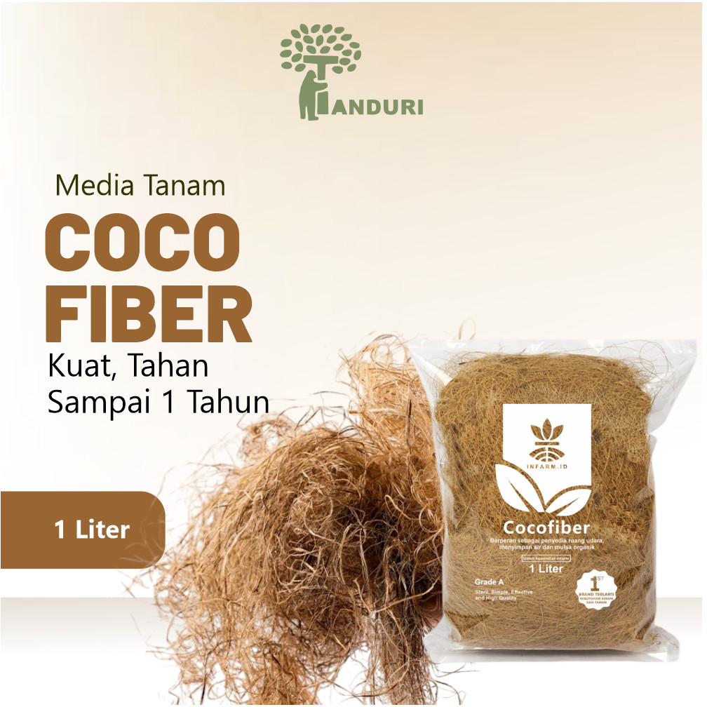 TANDURI - Cocofiber dari Serabut Kelapa 1 liter Tanah Tanaman Serabut Kelapa Halus Cocok Untuk Tanam