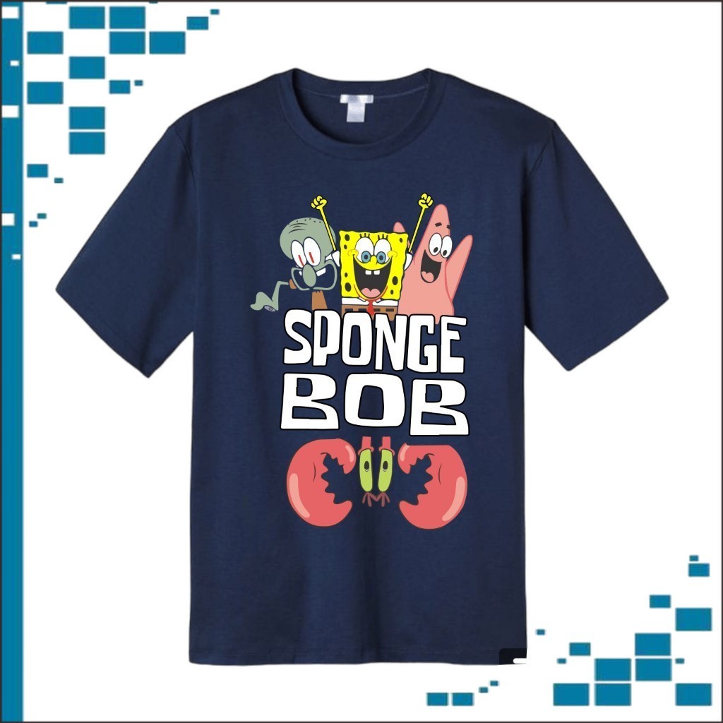 WY Baju Kaos Anak Kartun Spongebob Squarepants Usia 1-10 Tahun Bahan Adem Katun Combed 30s Fashion K