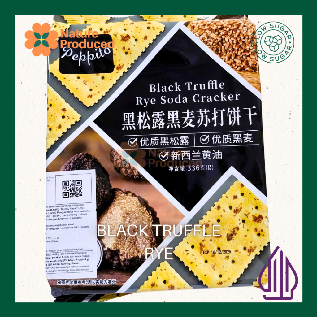 

[Peppito] Black Truffle Rye Soda Cracker - Cemilan Renyah Rasa Premium
