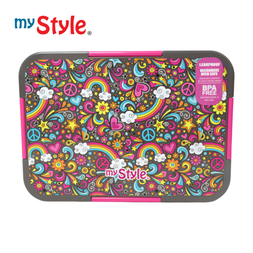 My Style TM 1189 C Bento Lunch Box for Girls - Kotak Bekal Sekat Pelangi Anti Tumpah Anak Perempuan