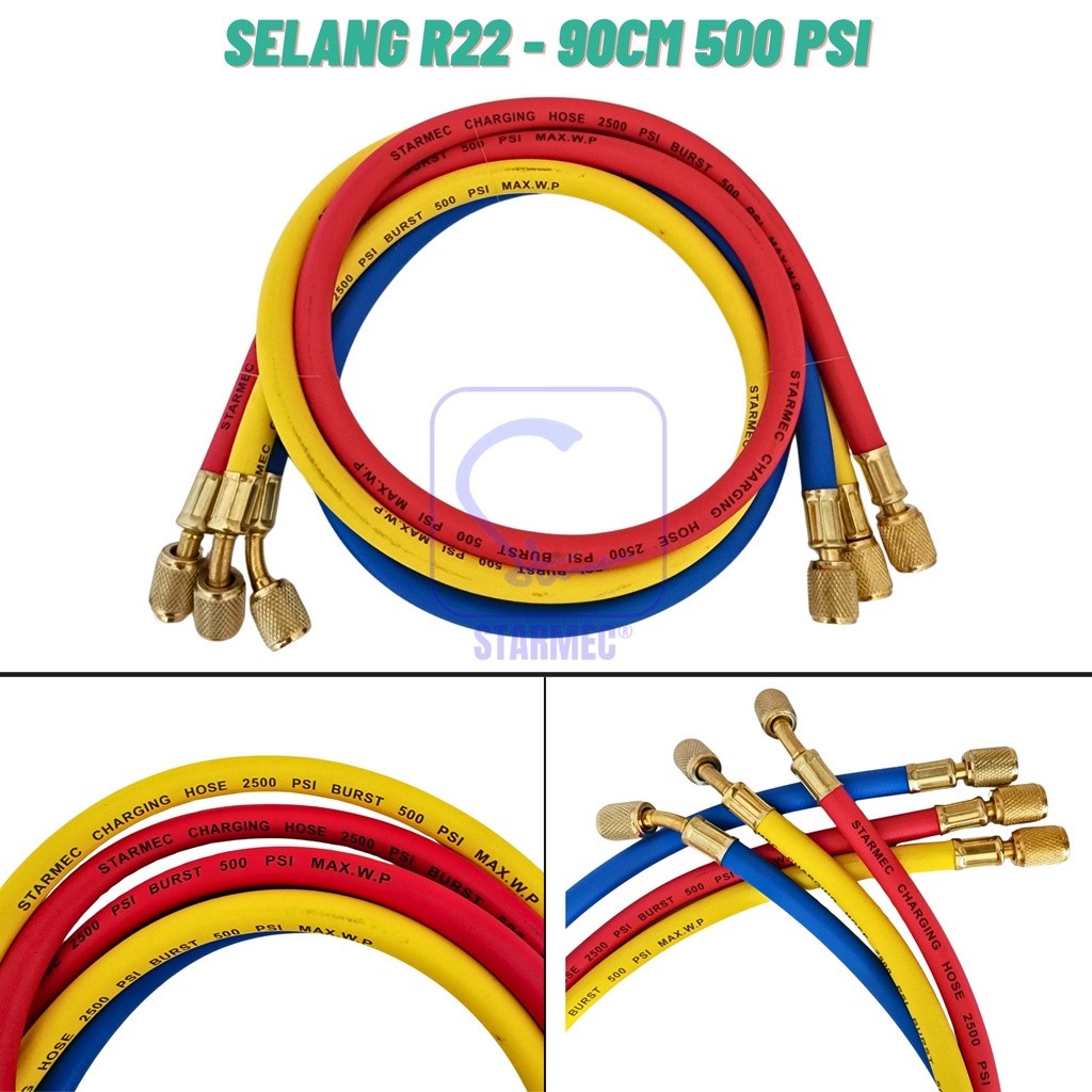 

mg Manifold AC R22 R410 R32 + Selang R22 Starmec (Knob Plastik) Double