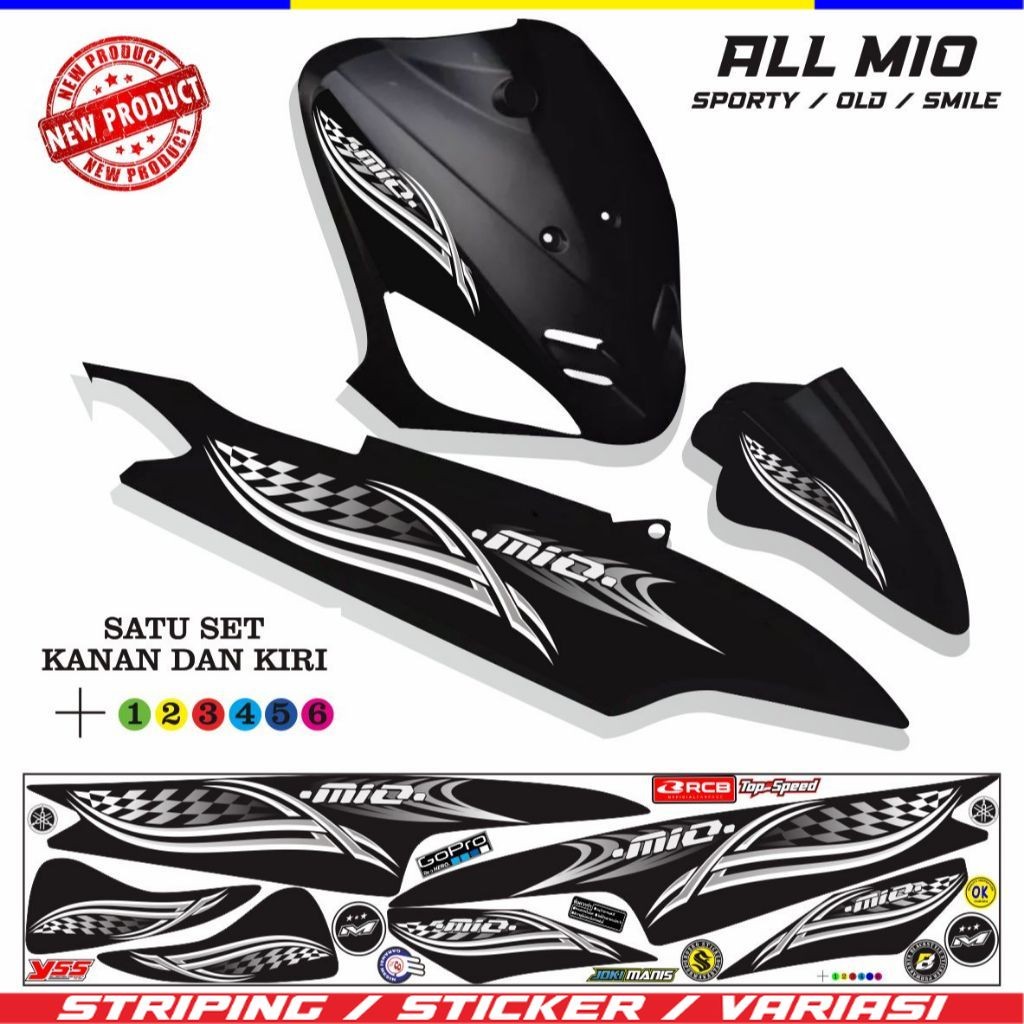 MIO STICKER SEPEDA MOTOR YSS/STRIPING MOTOR /STICKER MIO SPORTY / VARIASI MIO SMILE/V5 SIMPLE