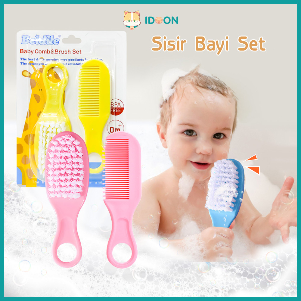 IDOON 2pcs/Set Sisir Sampo Bayi Baby Hair Comb