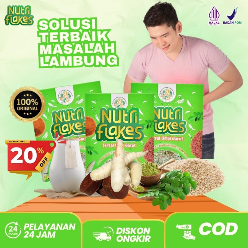 

NUTRIFLAKES - Sereal Umbi Garut Mix Bahan Berkualitas Bantu Atasi Masalah Pencernaan dan Bantu Jaga Kolesterol (F) B