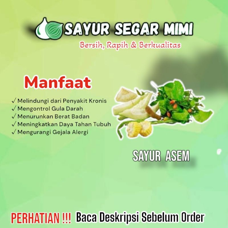 

Paket Sayur Asem+ Bumbu Sayur Asem - Sayur Palembang