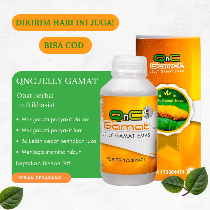 qnc jelly gamat termurah terlaris obat herbal qnc gamat emas Mas, Qnc Jelly Gamat Emas 300 ML - Q N 