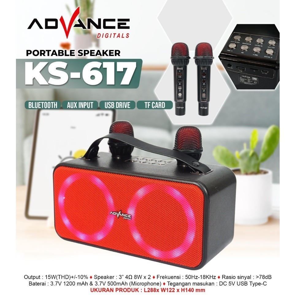 SPEAKER BLUETOOTH KARAOKE Advance KS617+MIC/Speaker+MIC advance
