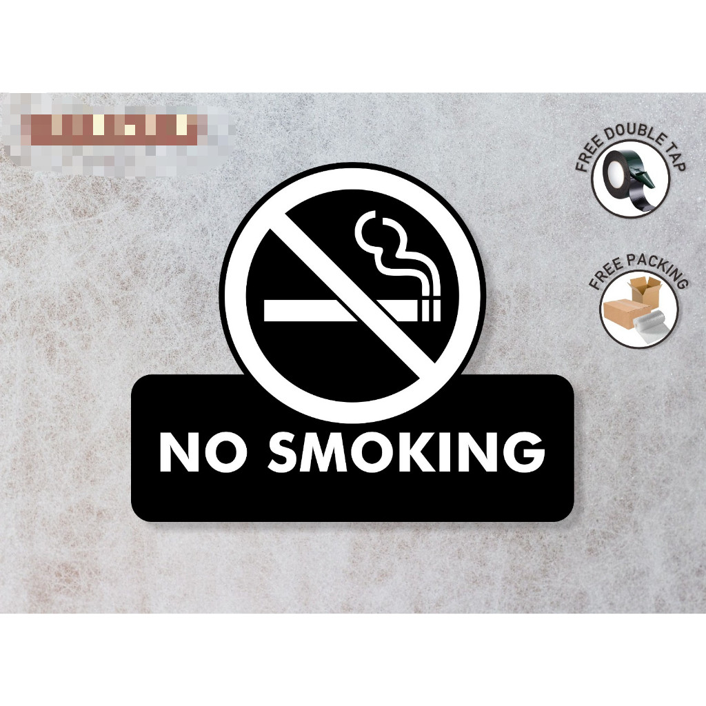 Akrilik No Smoking | Dilarang merokok Modern | Papan dilarang merokok model unik Sign acrylic no smo