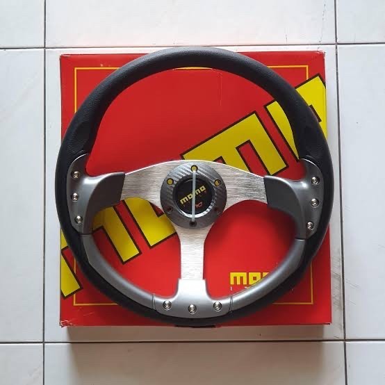 Stir setir racing MOMO 14" inch silver