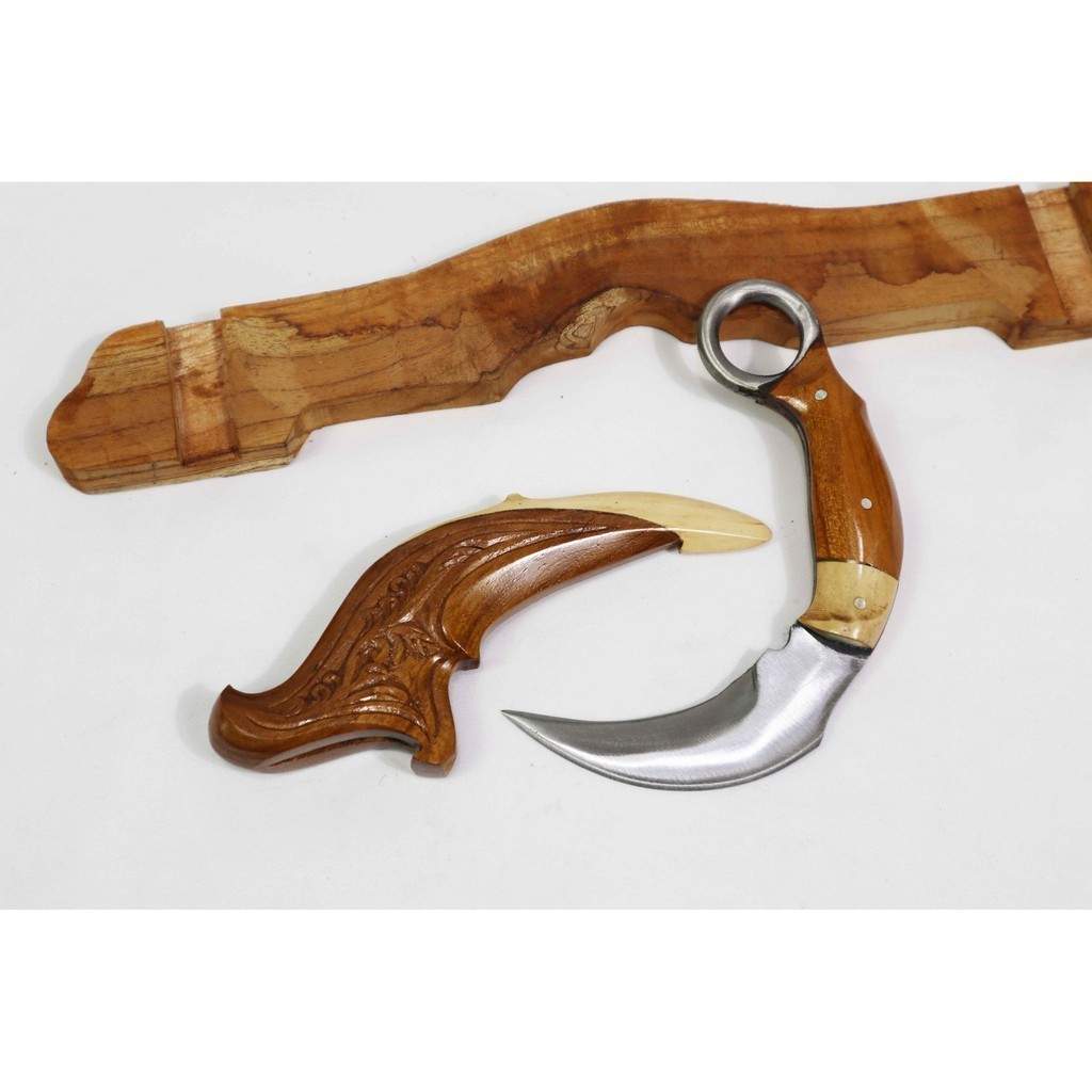 Pisau Kerambit Karambit Full Tang Motif Ukiran Batik - Silat Beladiri